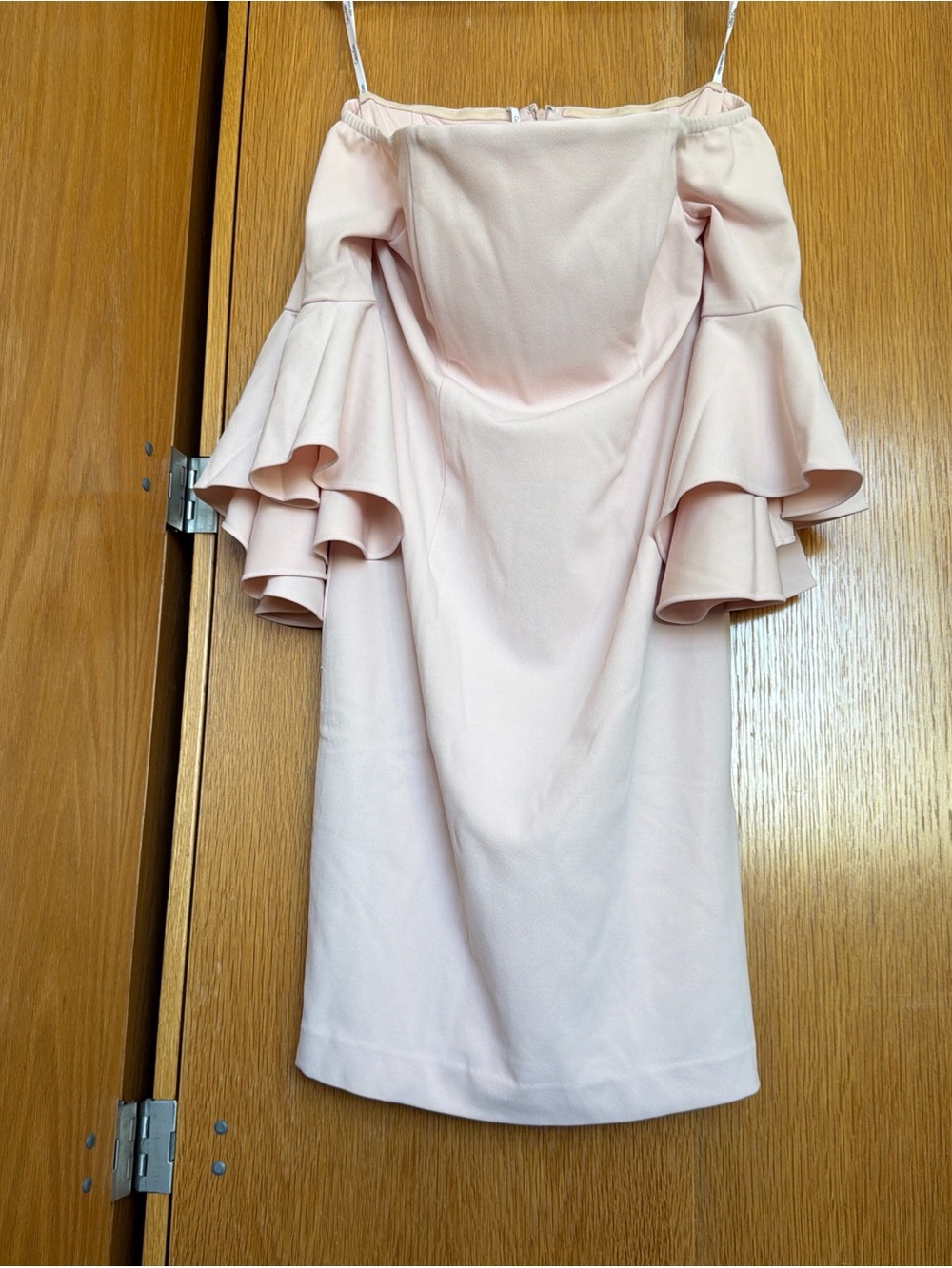 Calvin Klein Pale Pink Off-Shoulder Ruffle Dress
